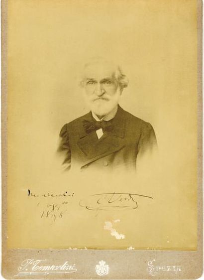 VERDI Giuseppe [Roncole, 1813 - Milan, 1901], compositeur italien.
Photographie signée...