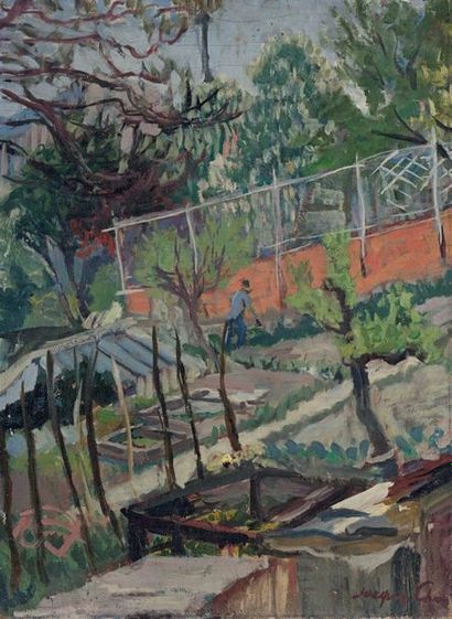 Jacques CHAPIRO (1897-1972) Jardin
Huile sur toile, signée en bas à droite, contresignée...