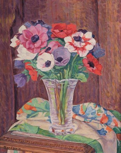 Simon MONDZAIN (1890-1979) Vase de fleurs
Huile sur toile, signée en bas à gauche.
42...