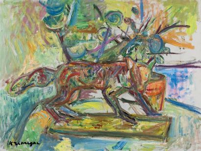 Pinchus KREMEGNE (1890-1981) Le renard
Huile sur toile, signée en bas à gauche.
46...