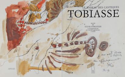 THEO TOBIASSE (1927-2012) Le radeau des Cantiques, 1991
Mine de plomb et aquarelle...