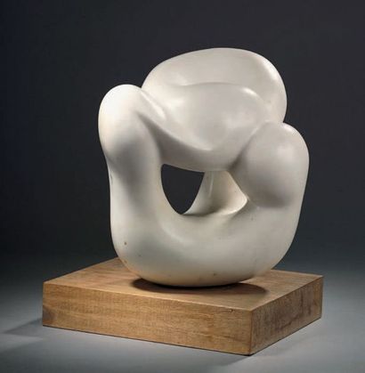 Jorge CARRASCO (1919-2006) Forme libre
Marbre blanc sculpté et poli signé et daté...