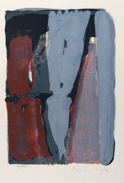 BRAM VAN VELDE (1898-1981) Composition abstraite
Lithographie en couleurs imprimée...