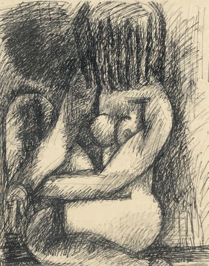 Marcel GROMAIRE (1892-1971) Nu
Plume à l'encre de Chine sur papier, signée en bas...