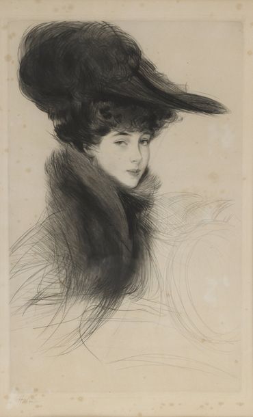 Paul César HELLEU (1859-1927) * La duchesse de Marlborough. vers 1911. Pointe sèche....