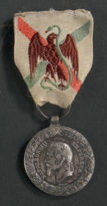 null Médaille de la campagne du Mexique (1862/1863), en argent, par Barre, avec son...