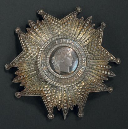 null Plaque de grand-croix de l'ordre de la Légion d'honneur, modèle de luxe en argent,...