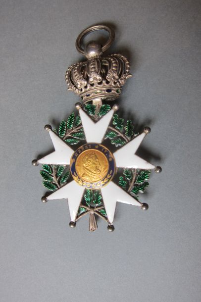 null Croix de chevalier de l'ordre de la Légion d'honneur en argent, émaillée, poinçonnée...