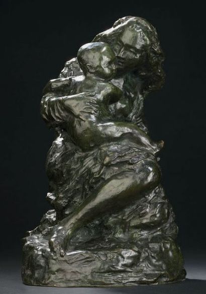 JEAN BAPTISTE CARPEAUX (1827-1875) Jeune femme et son enfant
Épreuve en bronze à...