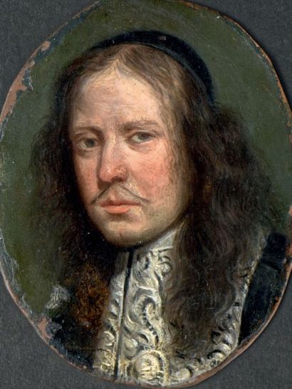 École HOLLANDAISE du XVIIe siècle Deux portraits d'hommes
Paire de cuivres ovales.
6...