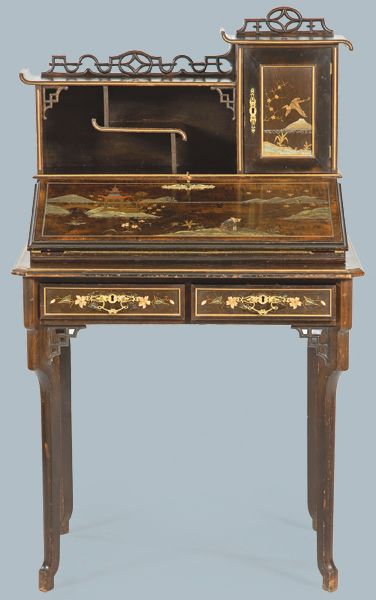 Bureau cabinet in the style of Gabriel Viardot in carved beech wood with 