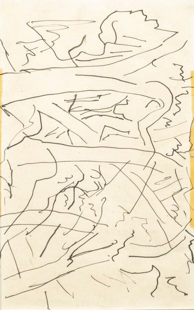  Pierre TAL COAT (1905-1985) 
Paysages, arbres, compositions florales, 
9 encres...