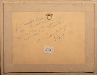  André HAMBOURG (1909-1999) 
La plage 
Dessin au crayon sur papier, signé en bas...