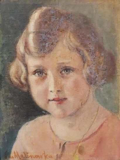 MALINOWKA « Portrait de fillette » huile...
