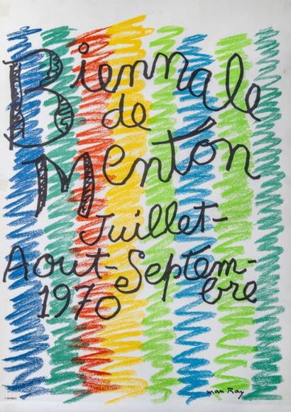  Affiche Biennale de Menton.1970. 66 x 47 cm