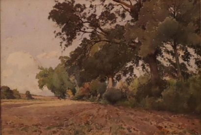 LECOMTE Paul (1842 - 1920) «Paysage» aquarelle...