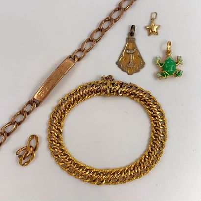 LOT in yellow and pink gold (750‰) including:...