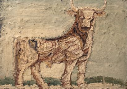 Evert LINDFORS (1927-) - Bull Mixed media on panel 71 x 100 cm
