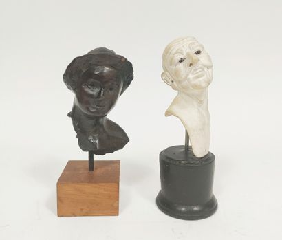  Resin head "Man with a hat" and white resin head "masked man