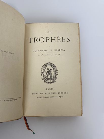  José-Maria de HEREDIA 
The trophies, at Alphonse Lemerre (Paris)