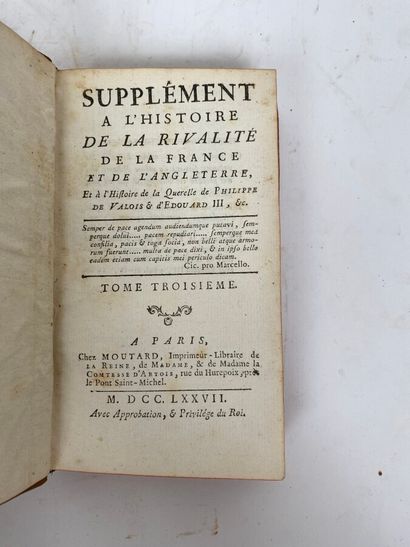  Supplement to the history of the rivalry between France and England [], 
Tome troisième,...