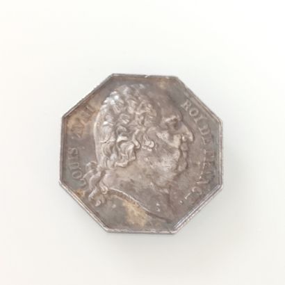 Louis XVIII (1814-1824). Silver token of...