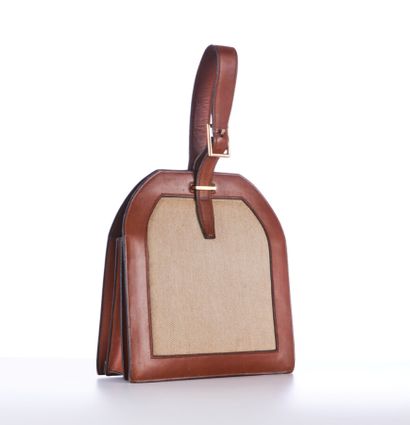 SCHILZ 
BAG in canvas and natural leather,...