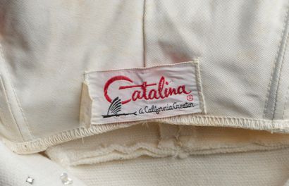  CATALINA - 1959 
JACKET in thick ecru jersey embroidered with pearls and rhinestones...