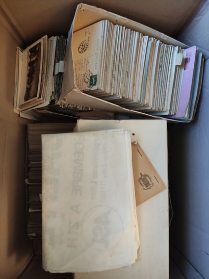  Five boxes containing regional cards including types and costumes of sought-after...