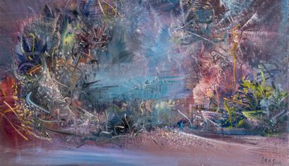 Marc JANSON (1930-) Paysage fantastique, 1983 Huile sur toile, signée en bas à droite,...