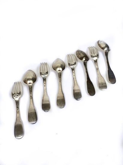 Four silver cutlery (950 thousandths) uniplat....