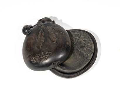 Duanxi stone ink stone, slightly oval in...