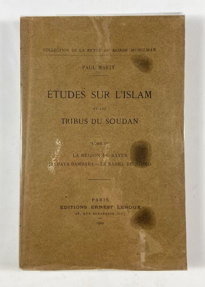  Marty, Paul 
Studies on Islam and the tribes of Sudan 
Paris, Ernest Leroux editions,...