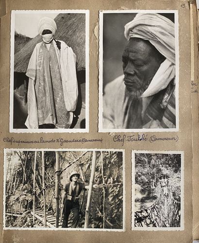  BANGUI - CENTRAL AFRICA - CAMEROON Album Bouard, 1948-1950. Women with a tray, witch...
