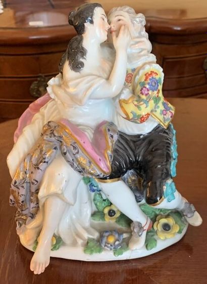 Saxony porcelain group representing a couple...