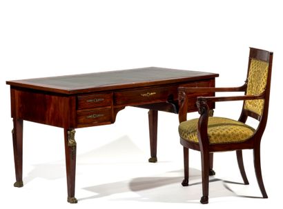 Mahogany and mahogany veneer office furniture...
