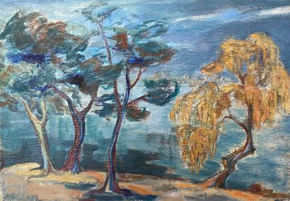 Les arbres 
Huile sur toile 
65 x 92 cm