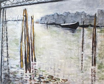 Le port 
Huile sur toile 
65 x 81 cm