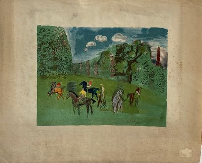 Raoul DUFY (1877-1953) 
Les courses 
Lithographie...