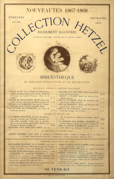 Affiche Étrennes 1867-1868 / Nouveautés 1867-1868 / Collection Hetzel / Richement...