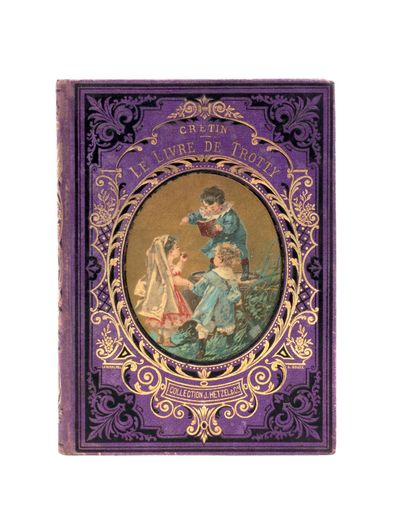 Le Livre de Trotty par E. M. Crétin. Ill. par J. Geoffroy. Violet. sd (1881). Bel...