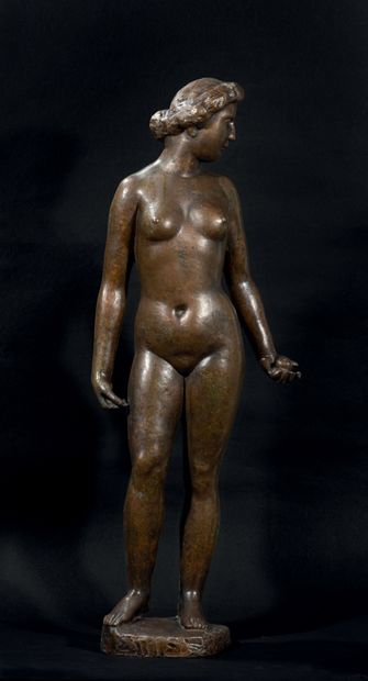Aristide MAILLOL (1861-1944) Eve à la pomme Modèle créé en 1899, notre bronze fondu...