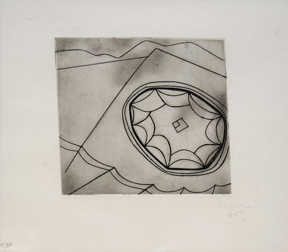 ben NICHOLSON (1894-1982) Olympic fragment n°1, 1965 Eau-forte sur vélin, signée,...