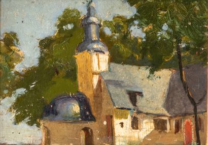 Emile- Othon FRIESZ (1879-1949) Notre-Dame de Grâces à Honfleur Huile sur panneau...