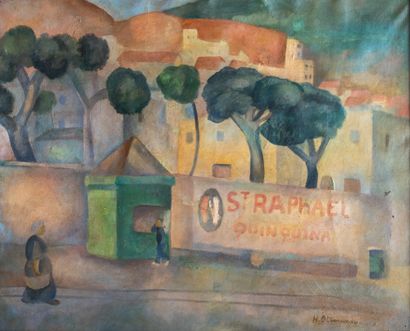 Henri OTTMANN (1877-1927) Paysage du sud de la France Huile sur toile, signée en...