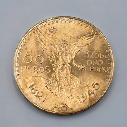  1 pièce de 50 pesos en or 1945 
Poids : 41g
