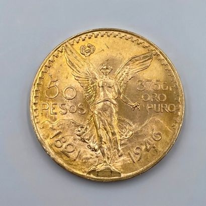  1 pièce de 50 pesos en or 1946 
Poids : 41g