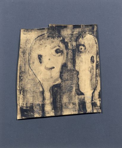 Slavko KOPAČ (1913-1995) Face à face, 1963 Gouache sur papier, contrecollé sur papier,...