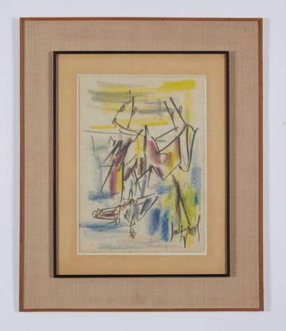  GEN PAUL (1895-1975) 
"Cavalier" 
Pastel, signé en haut à gauche 
38 x 27 cm