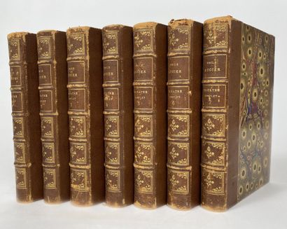  [Emile Augier:Théatre complet].Vol.I-VII.Edité à Paris chez Calmann Lévy en 1890.Relié,In...